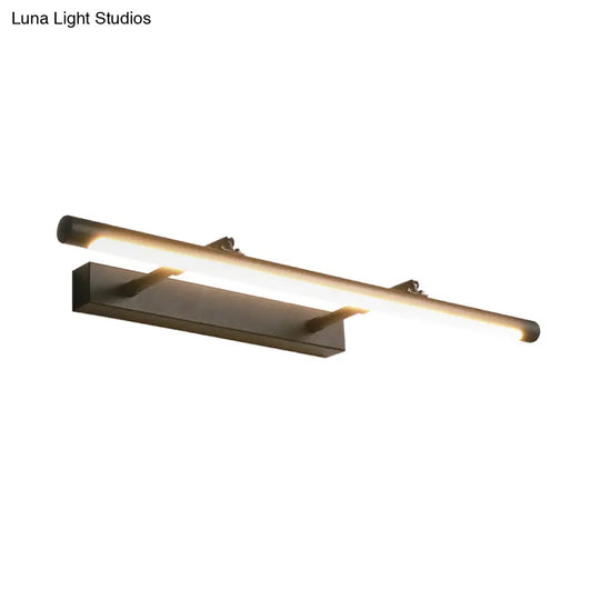 Minimalist Metal Vanity Light 16.5/24.5 Wall Mounted Led Sconce In Warm/White For Restroom