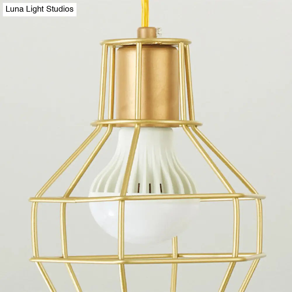 Minimalist Metallic Grenade Cage Ceiling Light With 5 Bulbs - Perfect For Staircase Suspension