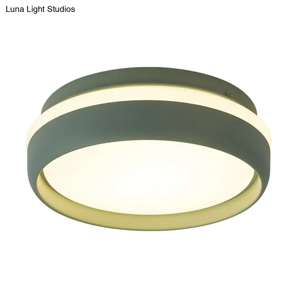 Minimalist Metallic Led Flush Mount Ceiling Light For Kindergarten