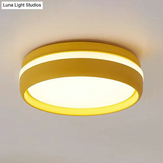 Minimalist Metallic Led Flush Mount Ceiling Light For Kindergarten