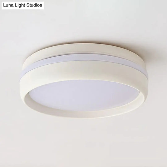 Minimalist Metallic Led Flush Mount Ceiling Light For Kindergarten