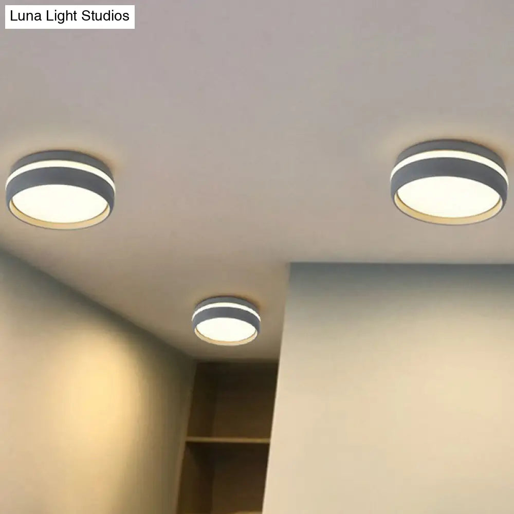 Minimalist Metallic Led Flush Mount Ceiling Light For Kindergarten