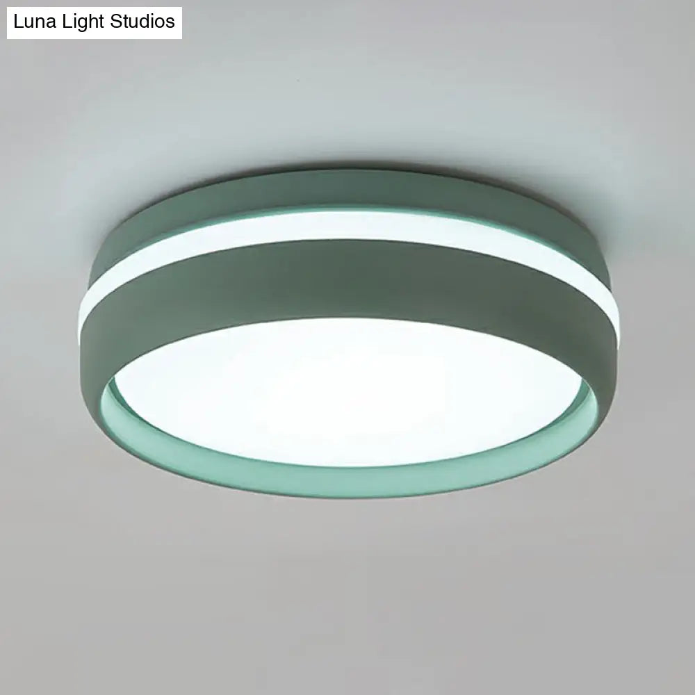 Minimalist Metallic Led Flush Mount Ceiling Light For Kindergarten