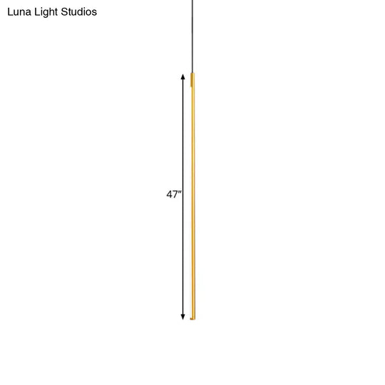 Modern Metallic Led Pendant Light With Minimalist Design In Black/Gold - Warm/White Illumination