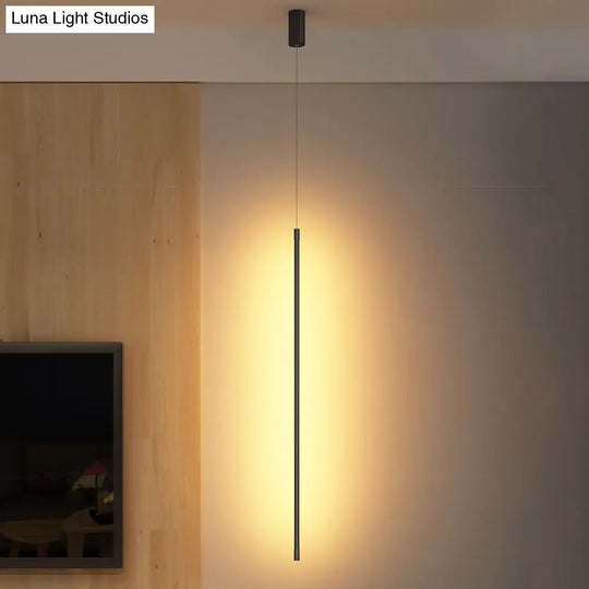 Modern Metallic Led Pendant Light With Minimalist Design In Black/Gold - Warm/White Illumination