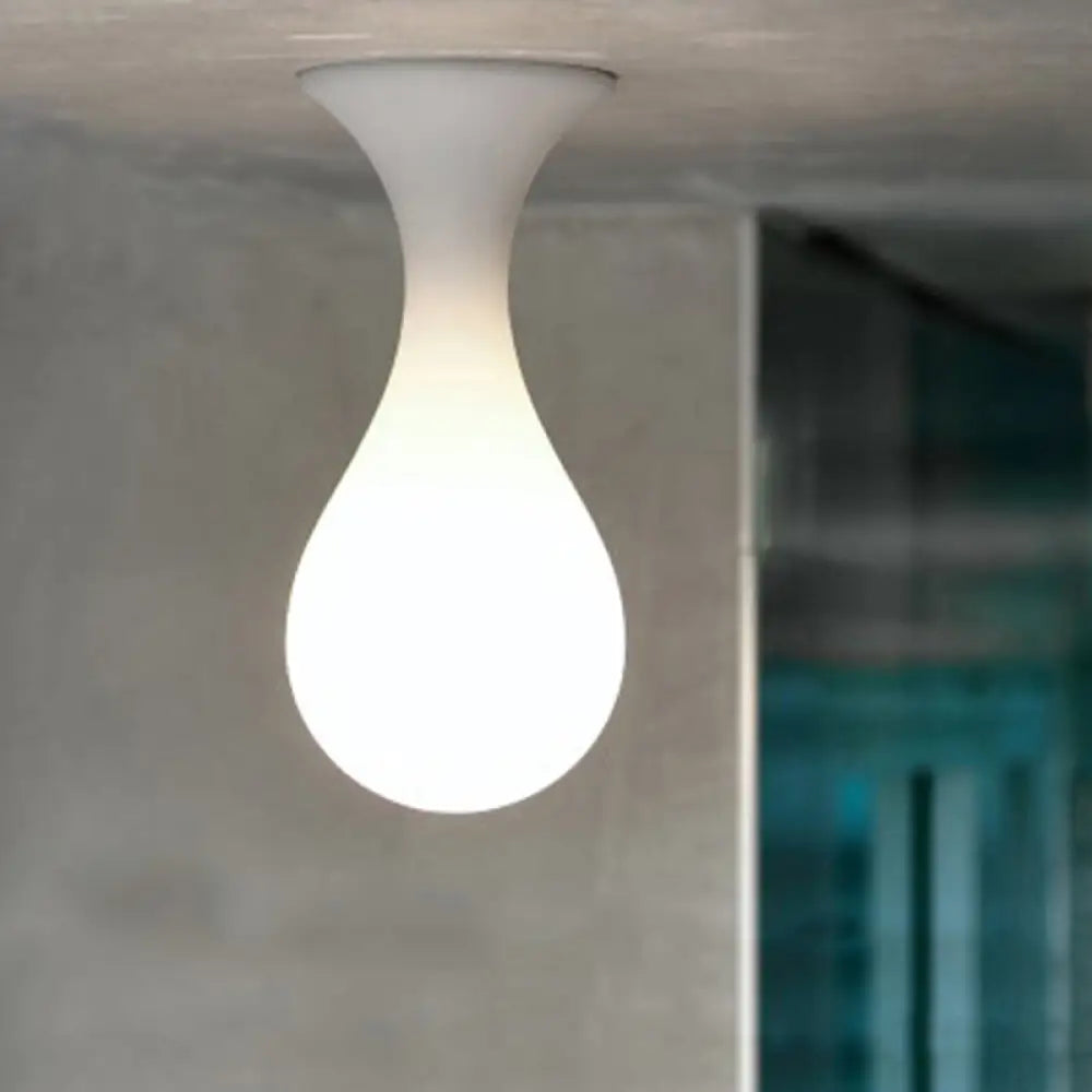 Minimalist Milk White Glass Golf Ceiling Flushmount For Corridor Lighting