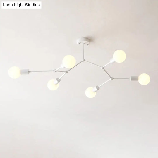 Sleek Molecular Metal Chandelier - Minimalist Light Fixture For Living Room