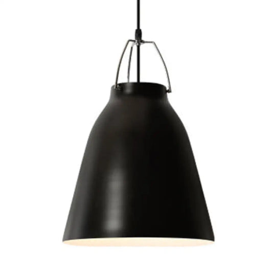 Minimalist Monochrome Pendant Light: Stylish 8/16 Inch Wide Aluminum Hanging Light With Bucket