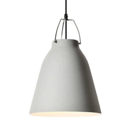 Minimalist Monochrome Pendant Light: Stylish 8/16 Inch Wide Aluminum Hanging Light With Bucket