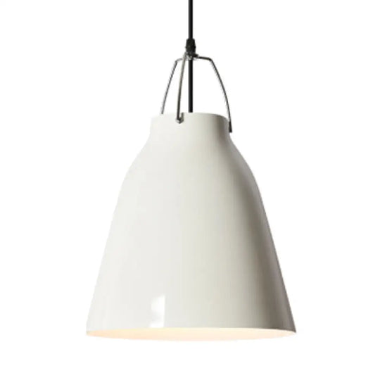 Minimalist Monochrome Pendant Light: Stylish 8/16 Inch Wide Aluminum Hanging Light With Bucket