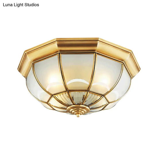 Minimalist Opaque Glass Domed Flushmount Ceiling Light For Dining Room