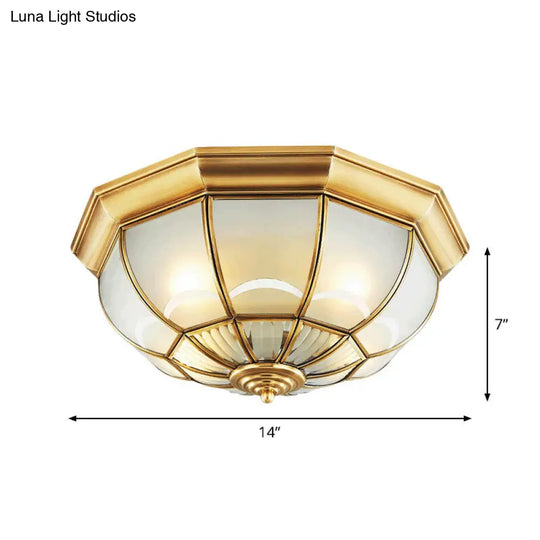 Minimalist Opaque Glass Domed Flushmount Ceiling Light For Dining Room