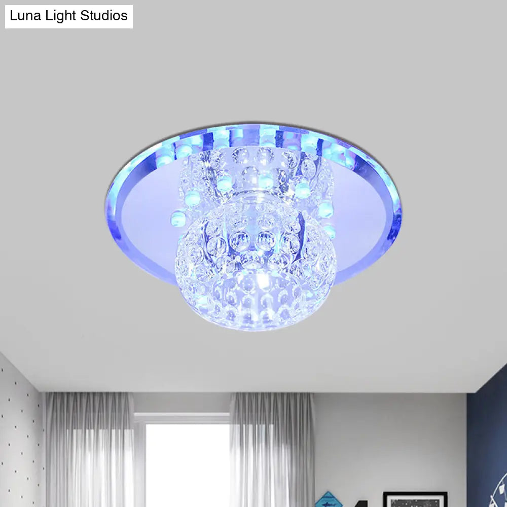 Minimalist Oval Clear Crystal Led Ceiling Light For Hallway
