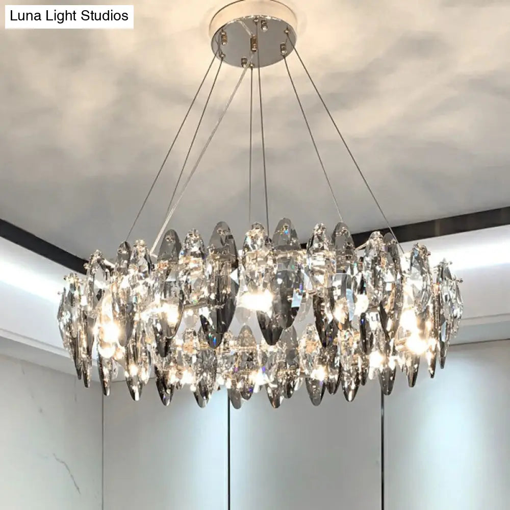 Minimalist Crystal Clear Oval Pendant Ceiling Light For Restaurants