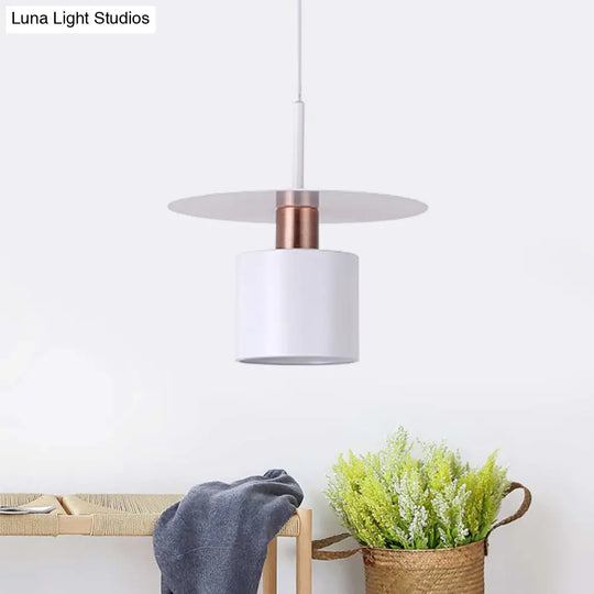 Minimalist White Perfume Bottle Bedside Hanging Light 1 Head 8/14 Wide Metallic Finish Ceiling Lamp