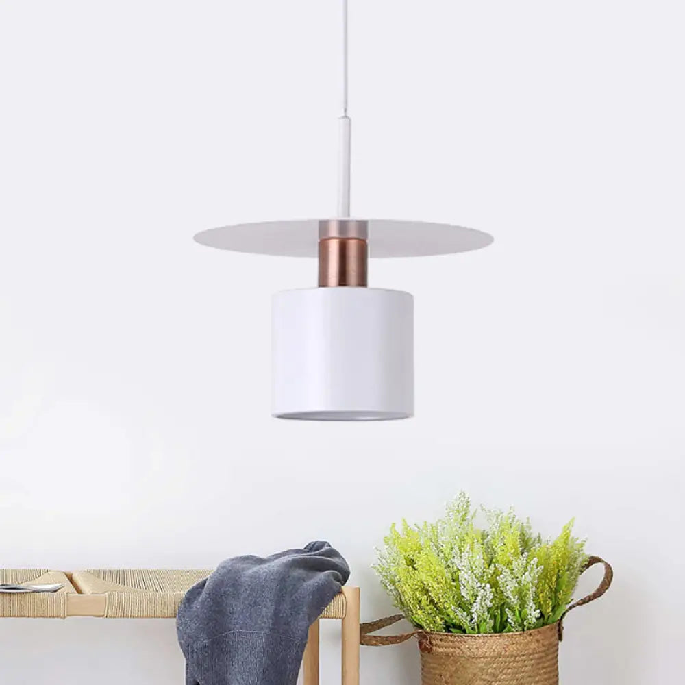 Minimalist Perfume Bottle Bedside Hanging Light - White Metal 1 Head Ceiling Suspension Lamp