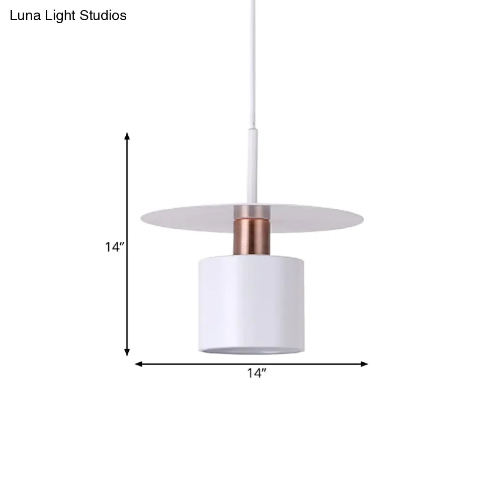 Minimalist Perfume Bottle Bedside Hanging Light - White Metal 1 Head Ceiling Suspension Lamp