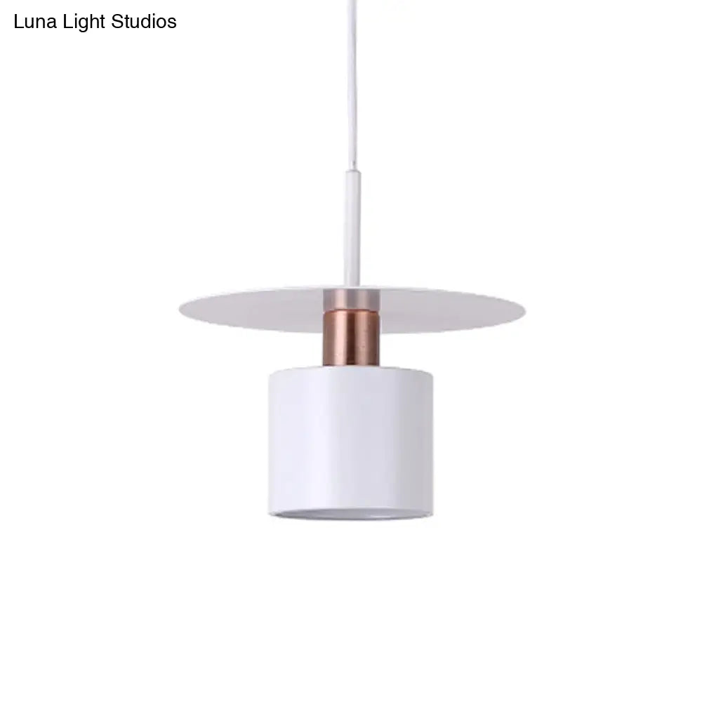 Minimalist Perfume Bottle Bedside Hanging Light - White Metal 1 Head Ceiling Suspension Lamp