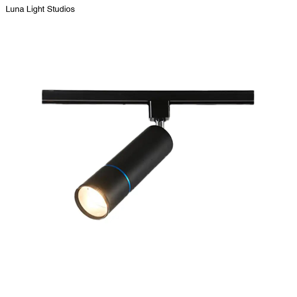 Minimalist Pipe Led Ceiling Light In Green/Black For Restaurants - Semi Flush Mount