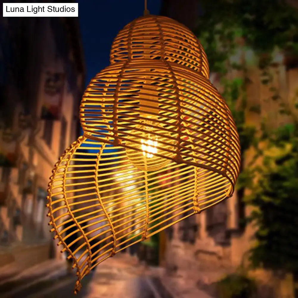 Minimalist Rattan Conch Suspension Pendant Light - Restaurant Ceiling Lighting