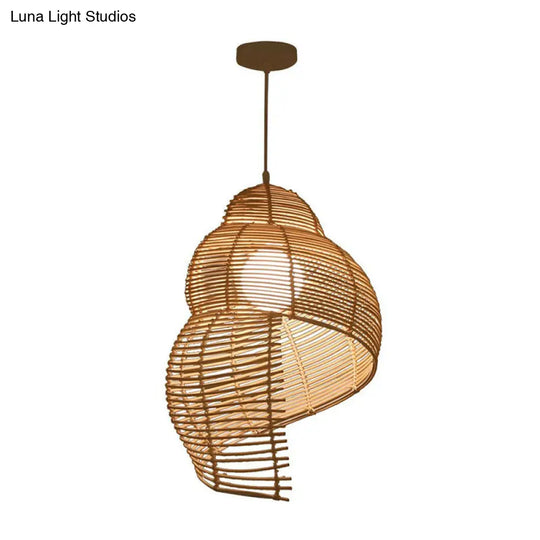 Minimalist Rattan Conch Suspension Pendant Light - Restaurant Ceiling Lighting