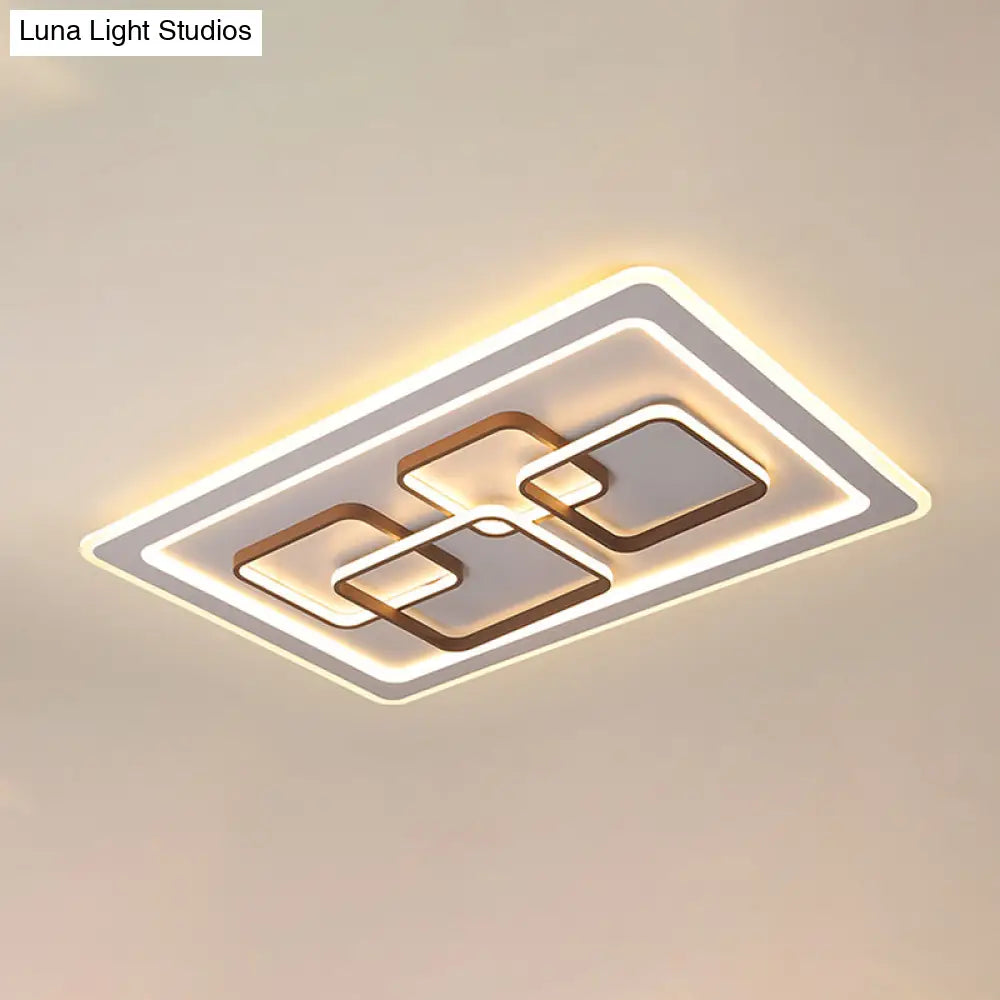 Minimalist Rectangle Led Ceiling Light: Acrylic Flush Mount For Living Room