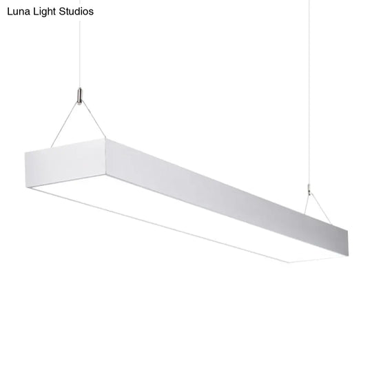 Hanging Led Corridor Light - Rectangular Acrylic Pendant Minimalist Design In Black/White White / 4