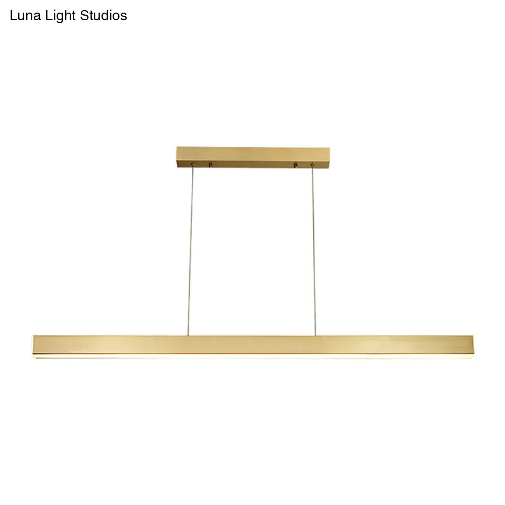 Minimalist Rectangular Led Suspension Lamp - Metal Island Light Fixture