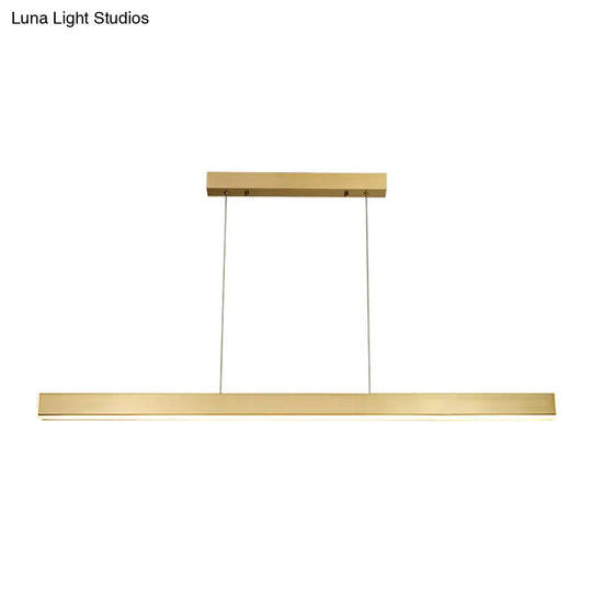 Minimalist Rectangular Led Suspension Lamp - Metal Island Light Fixture