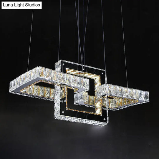 Minimalist Remote Control Led Pendant Light With Crystal Frame