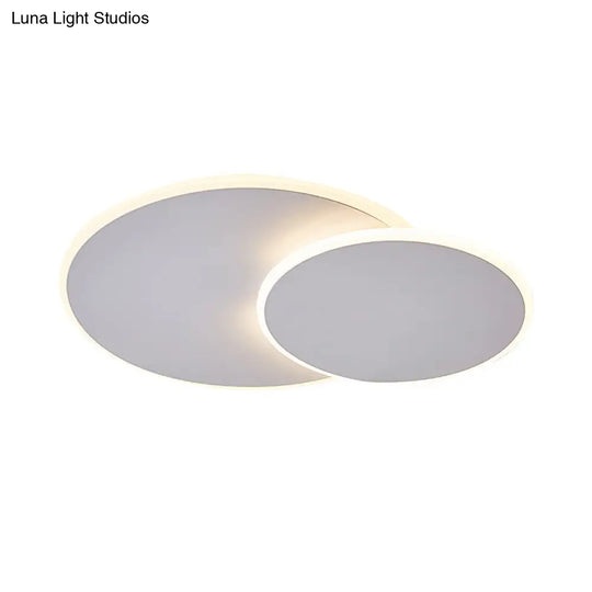 Minimalist Round Acrylic Ceiling Light - 16/19.5 Wide Led Flush Mount In Warm/White White/Coffee