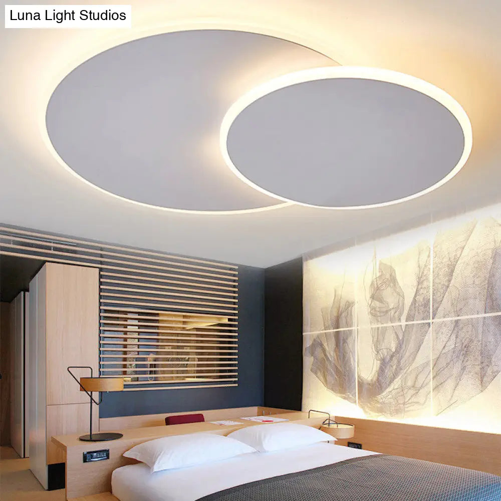 Minimalist Round Acrylic Ceiling Light - 16/19.5 Wide Led Flush Mount In Warm/White White/Coffee