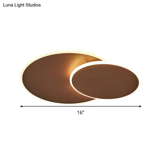 Minimalist Round Acrylic Ceiling Light - 16/19.5 Wide Led Flush Mount In Warm/White White/Coffee