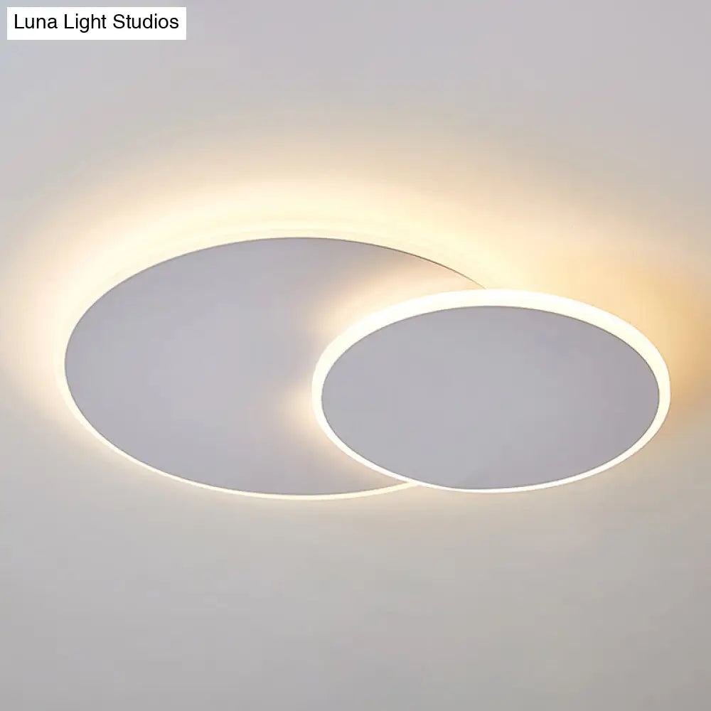 Minimalist Round Acrylic Ceiling Light - 16/19.5 Wide Led Flush Mount In Warm/White White/Coffee