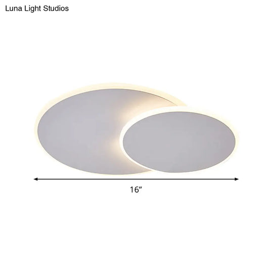 Minimalist Round Acrylic Ceiling Light - 16/19.5 Wide Led Flush Mount In Warm/White White/Coffee