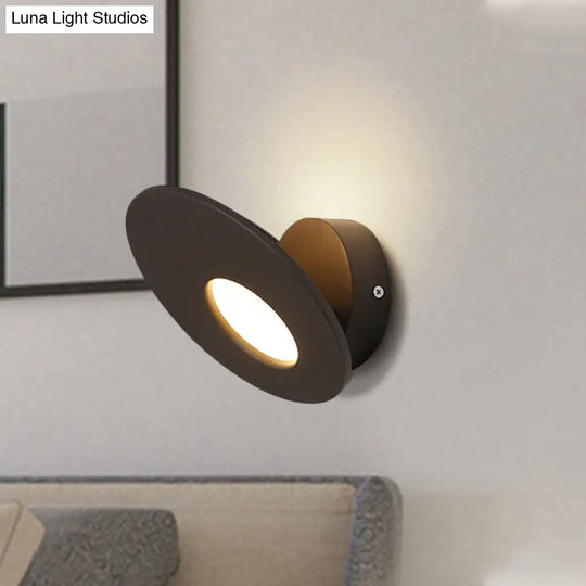 Minimalist Round Acrylic Wall Sconce With Integrated Led For Bedroom - Black/White