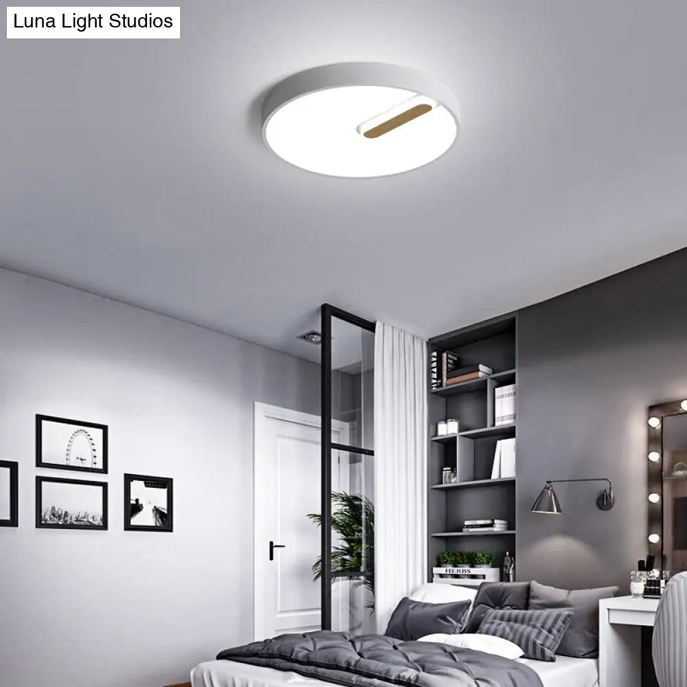 Minimalist Round Ceiling Light With Led & Remote - Black/White Acrylic 18/21.5 Wide Warm/White