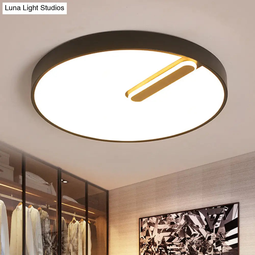 Minimalist Round Ceiling Light With Led & Remote - Black/White Acrylic 18/21.5 Wide Warm/White