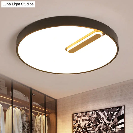 Minimalist Round Ceiling Light With Led & Remote - Black/White Acrylic 18/21.5 Wide Warm/White