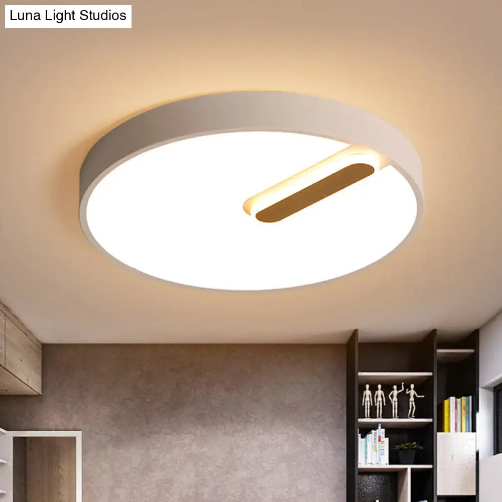 Minimalist Round Ceiling Light With Led & Remote - Black/White Acrylic 18/21.5 Wide Warm/White