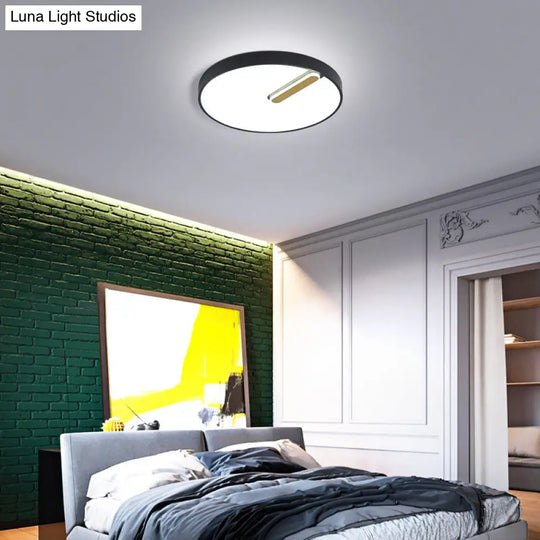 Minimalist Round Ceiling Light With Led & Remote - Black/White Acrylic 18/21.5 Wide Warm/White