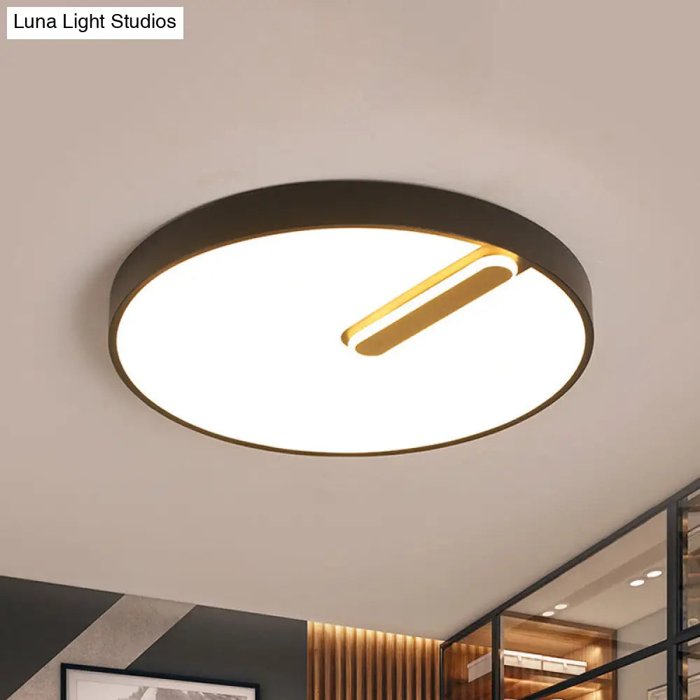 Minimalist Round Ceiling Light With Led & Remote - Black/White Acrylic 18/21.5 Wide Warm/White