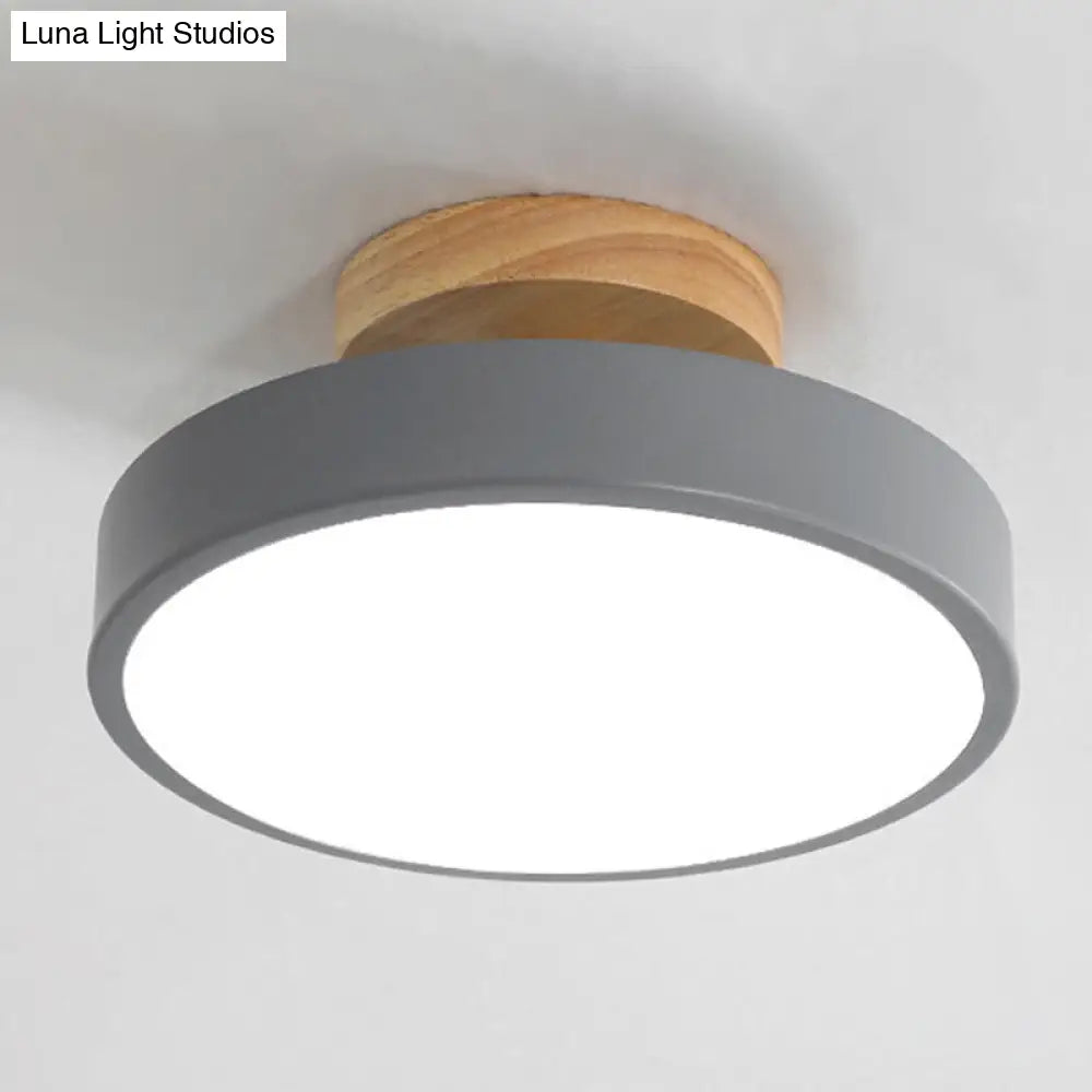 Minimalist Round Flush Mount Ceiling Light - Acrylic Chandelier For Bedroom Grey