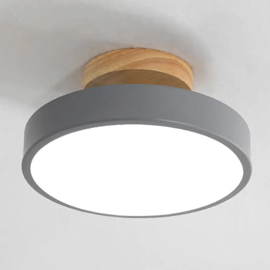 Minimalist Round Flush Mount Ceiling Light - Acrylic Chandelier For Bedroom Grey