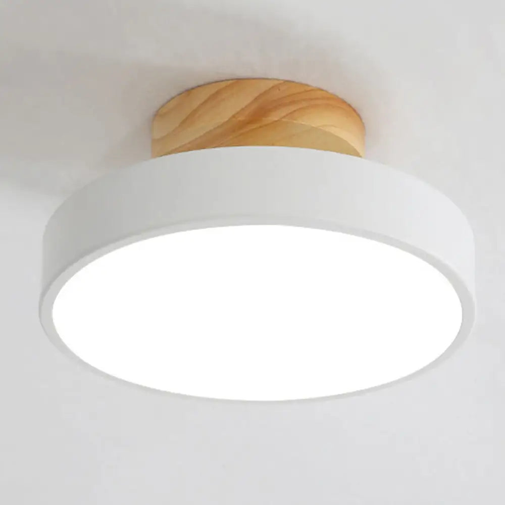 Minimalist Round Flush Mount Ceiling Light - Acrylic Chandelier For Bedroom White