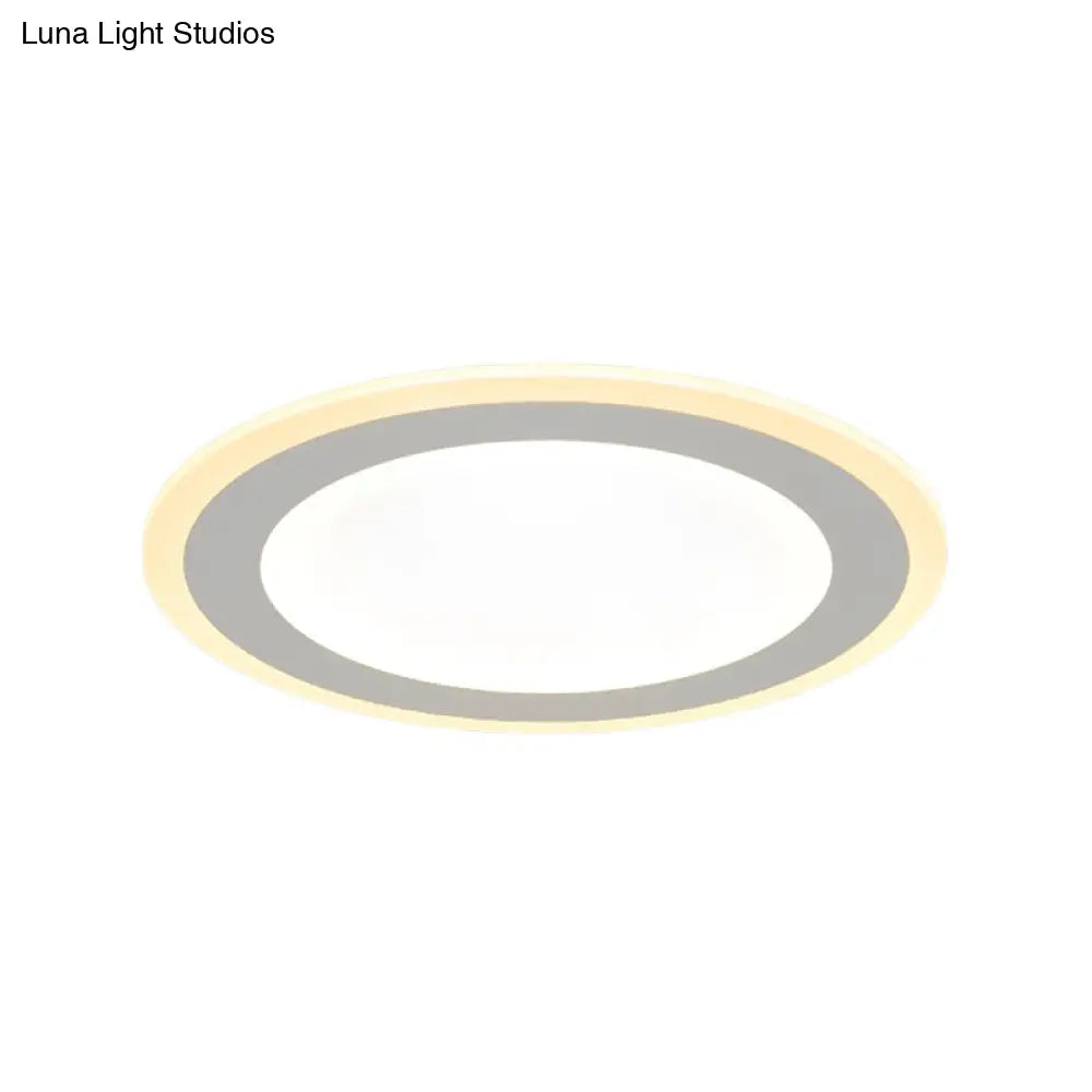 Minimalist Round Flush Mount Led Ceiling Light - Super Thin White Acrylic Warm/White 16’/20.5’