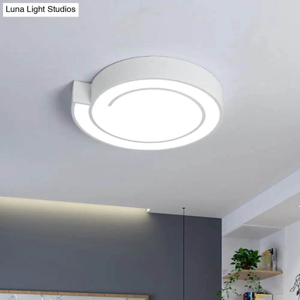 Minimalist Round Led Ceiling Flush Mount In Warm/White Light 18’/21.5’ Diameter White/Black