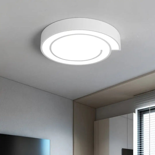 Minimalist Round Led Ceiling Flush Mount In Warm/White Light 18’/21.5’ Diameter White/Black