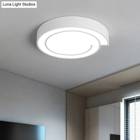 Minimalist Round Led Ceiling Flush Mount In Warm/White Light 18/21.5 Diameter White/Black Metal