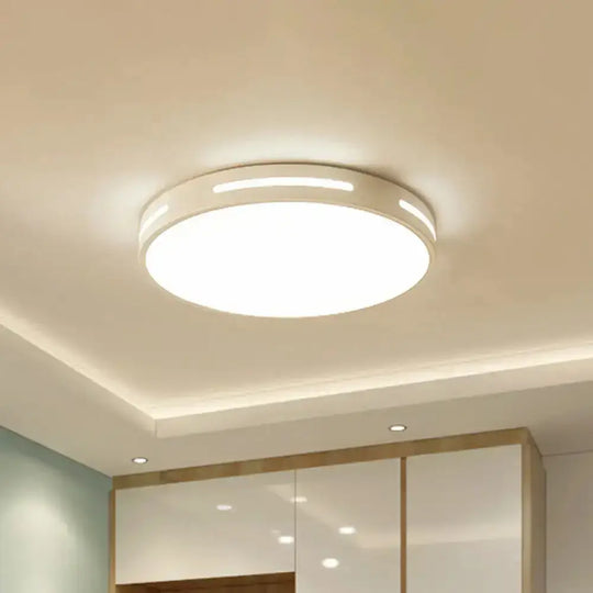 Minimalist Round Ultra-Thin Led Bedroom Ceiling Lamp In Black/White Various Sizes White / 9’